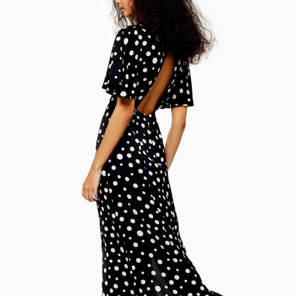 BNWOT Topshop AUSTIN Polka Dot Print Angel Sleeve
